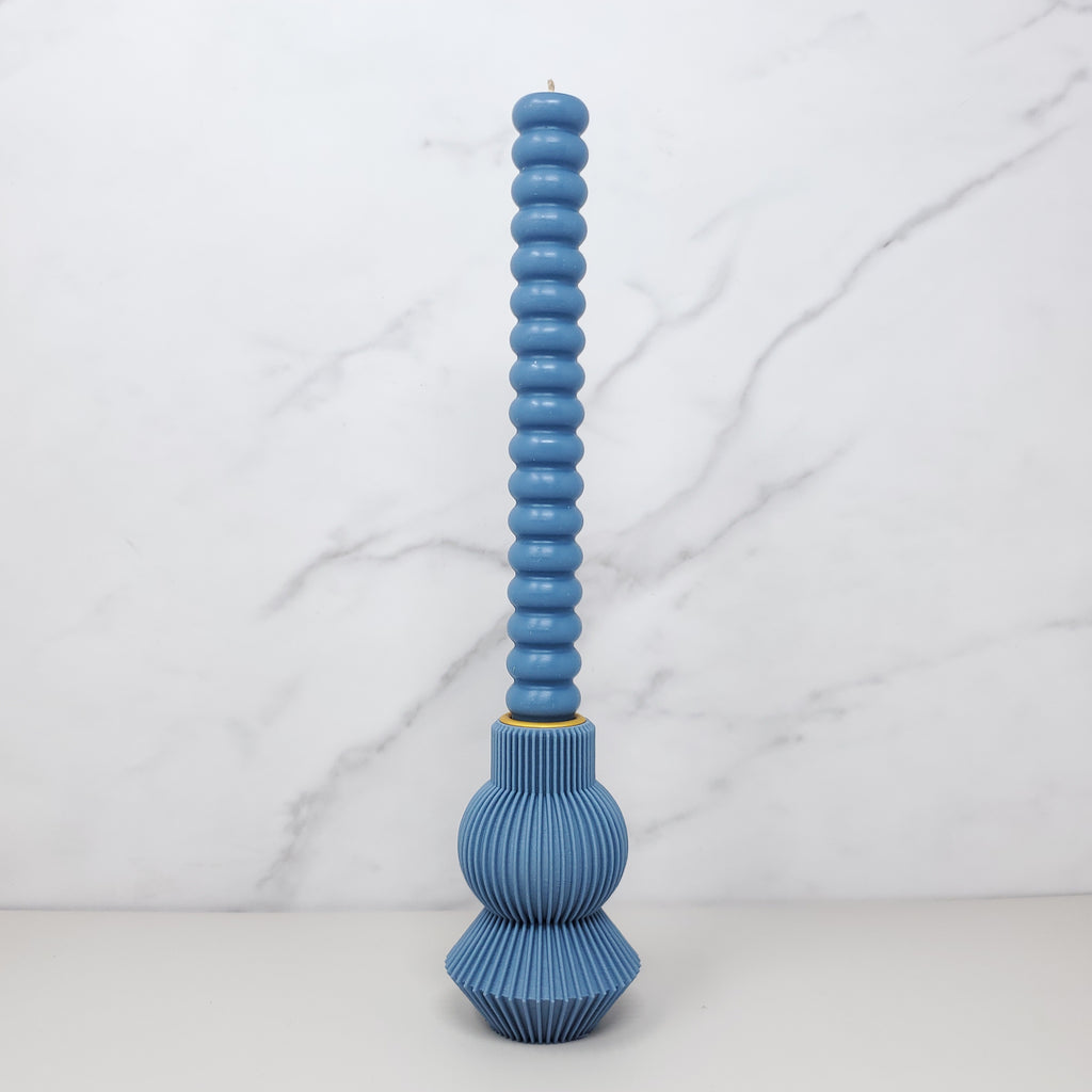 Candlestick Base - Dusty Blue, 3D Printed