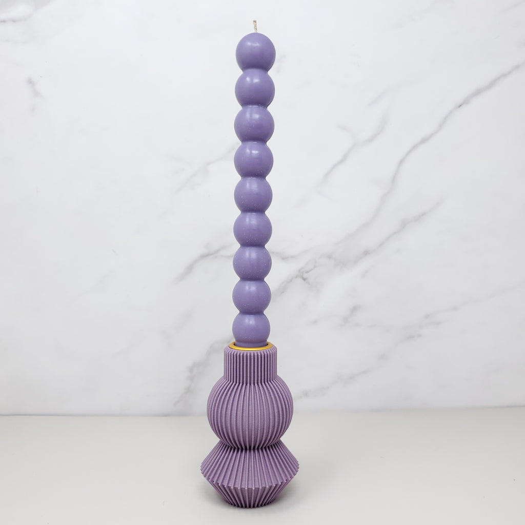 Candlestick Base - Muted Purple, 3D Printed