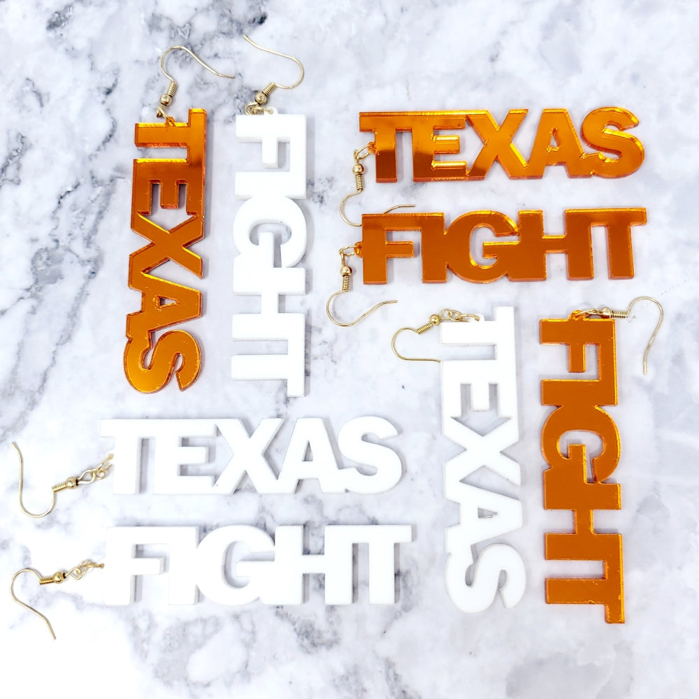 Texas Fight Earrings - Large