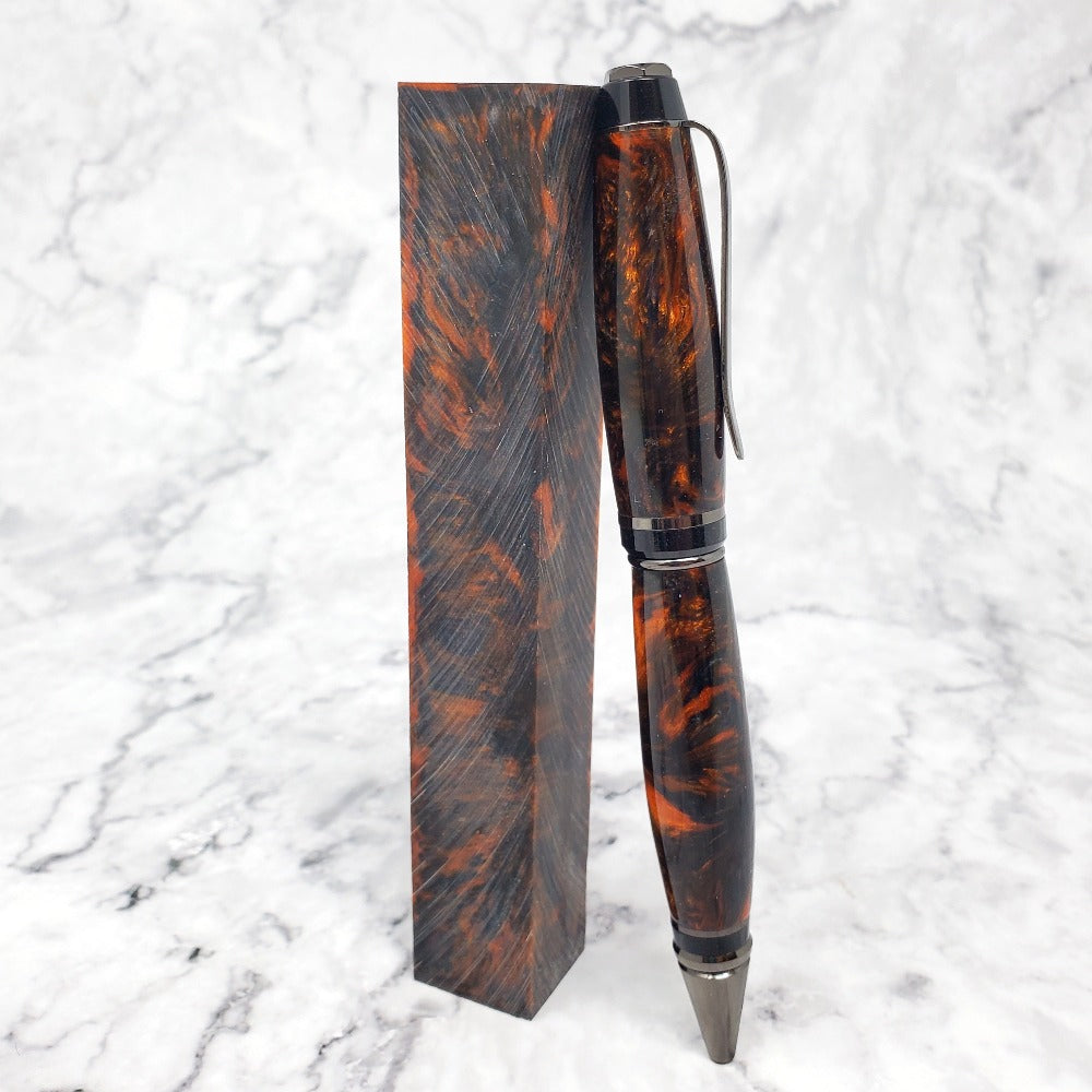 Pen Blank - Orange and Black