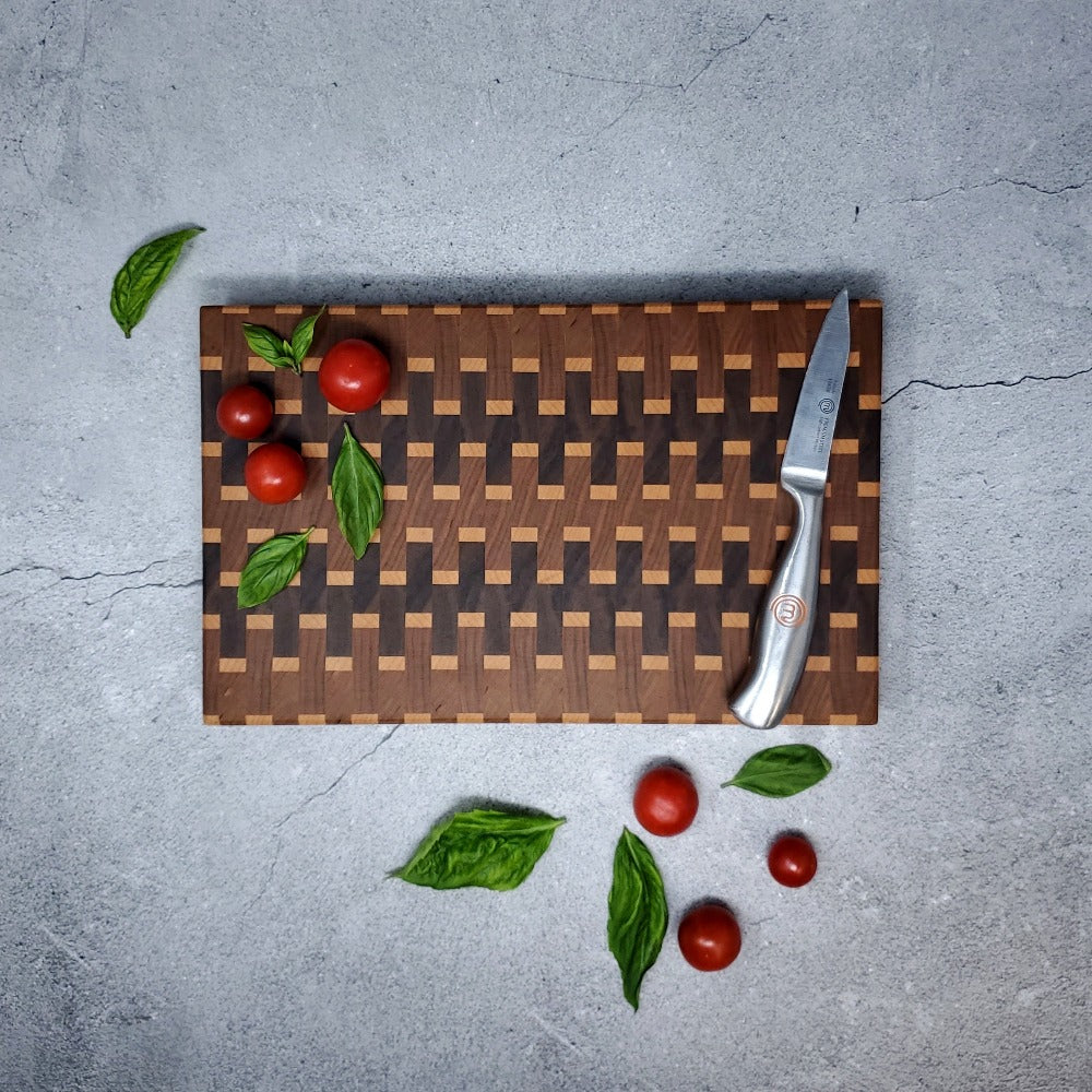 Small End Grain Cutting Board - Cherry, Walnut & Maple