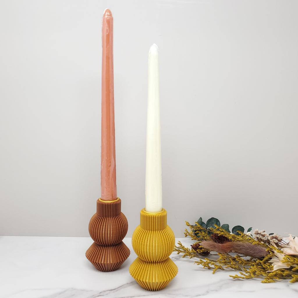 3D Printed Candle Stick Base - Gold