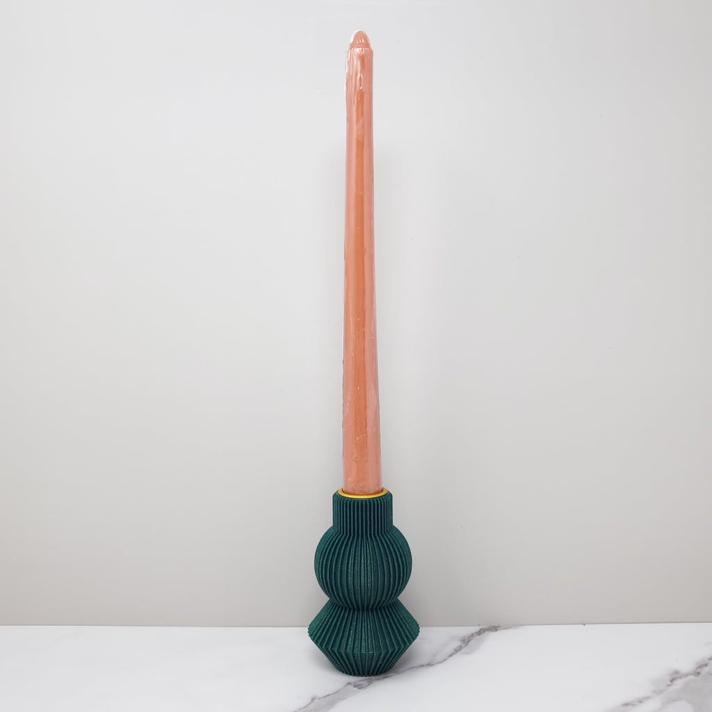 3D Printed Candle Stick Base - Forest Green