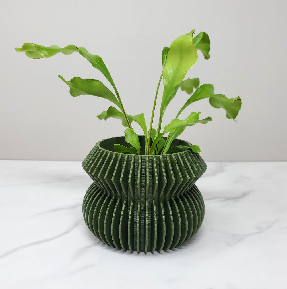 3D Printed Planter - 3" Fins, Solid Colors