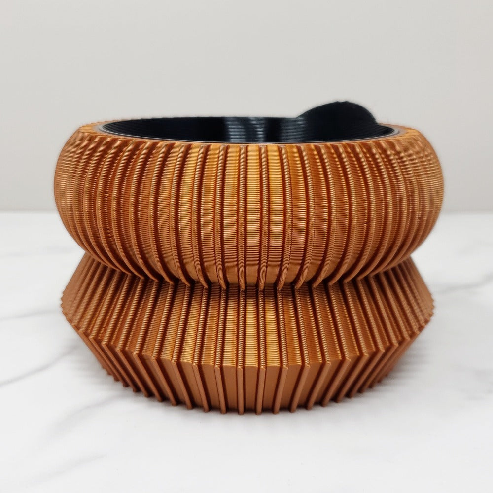 4" Lines, Bronze - 3D Printed Planter