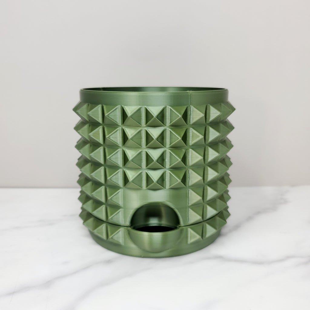 4" Studs Self-Watering Planter, Olive