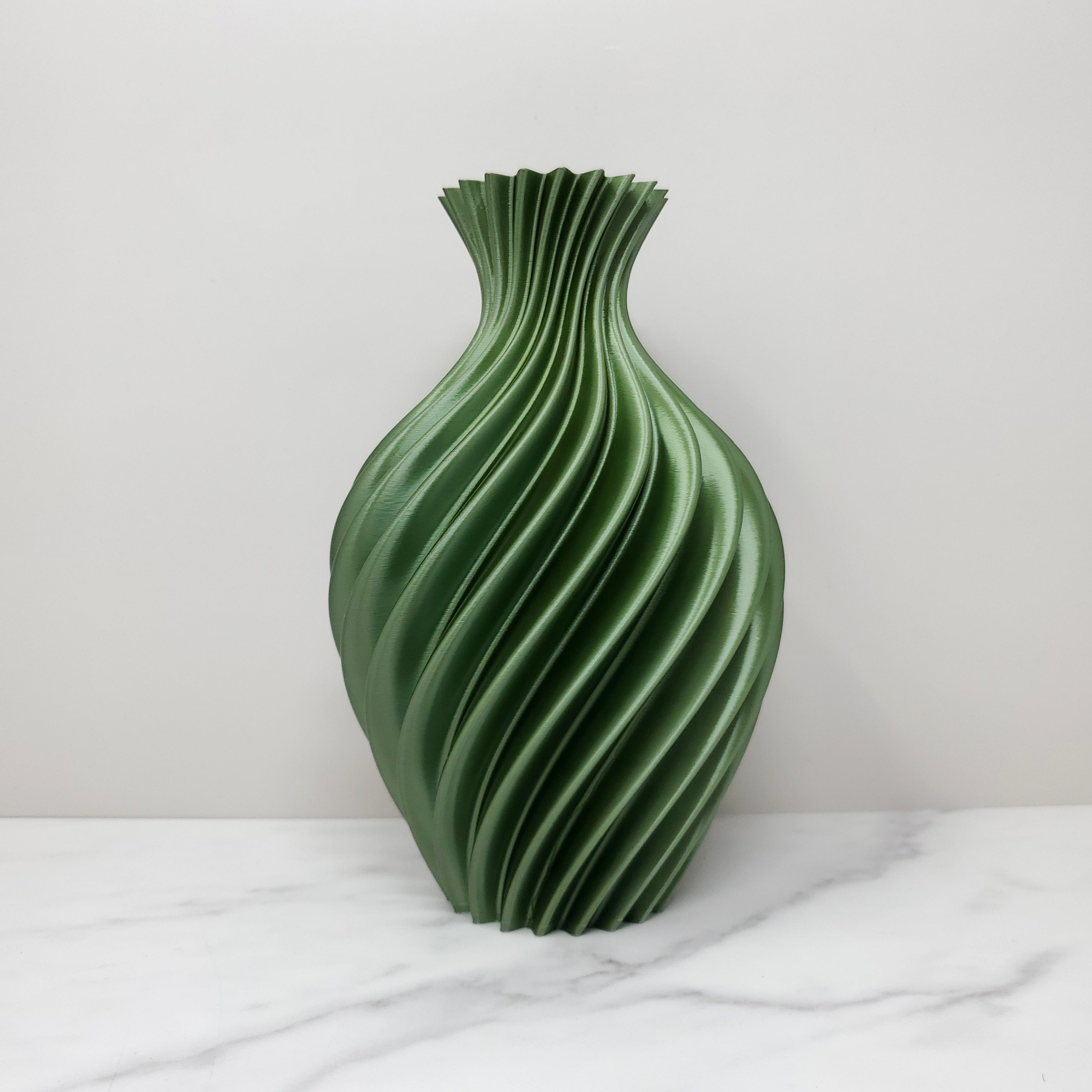 Large Spiral Vase, Olive – Boyd's Custom Fabrication, image size:3024x3024