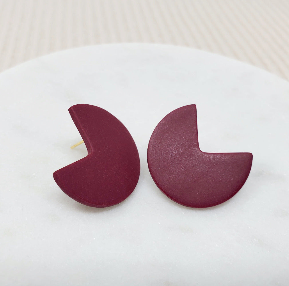Pac Man Studs Polymer Clay Earrings