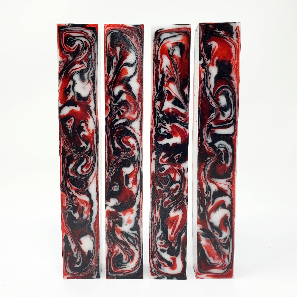 Pen Blank - Red, Black and White