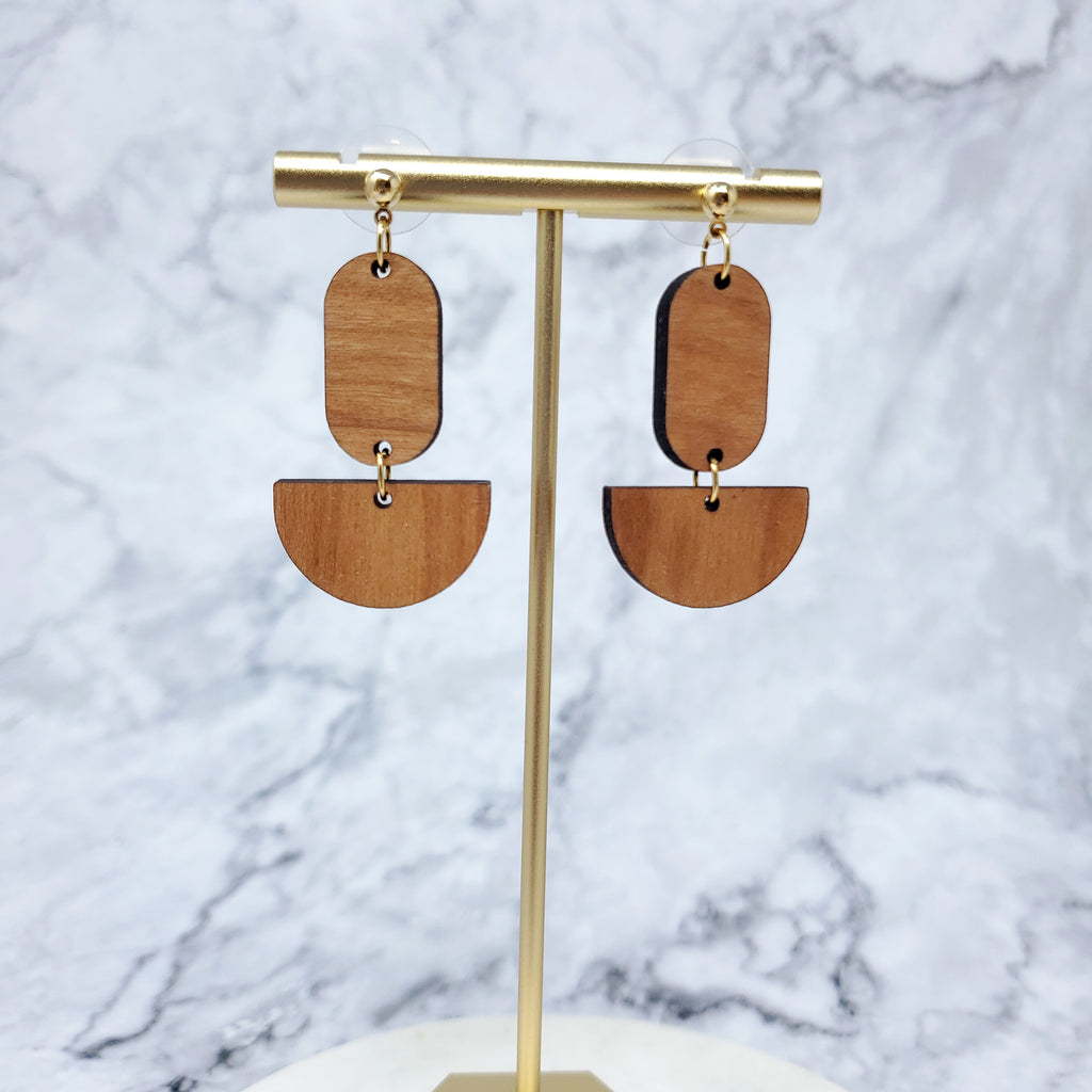 Laser Cut Wood Earrings