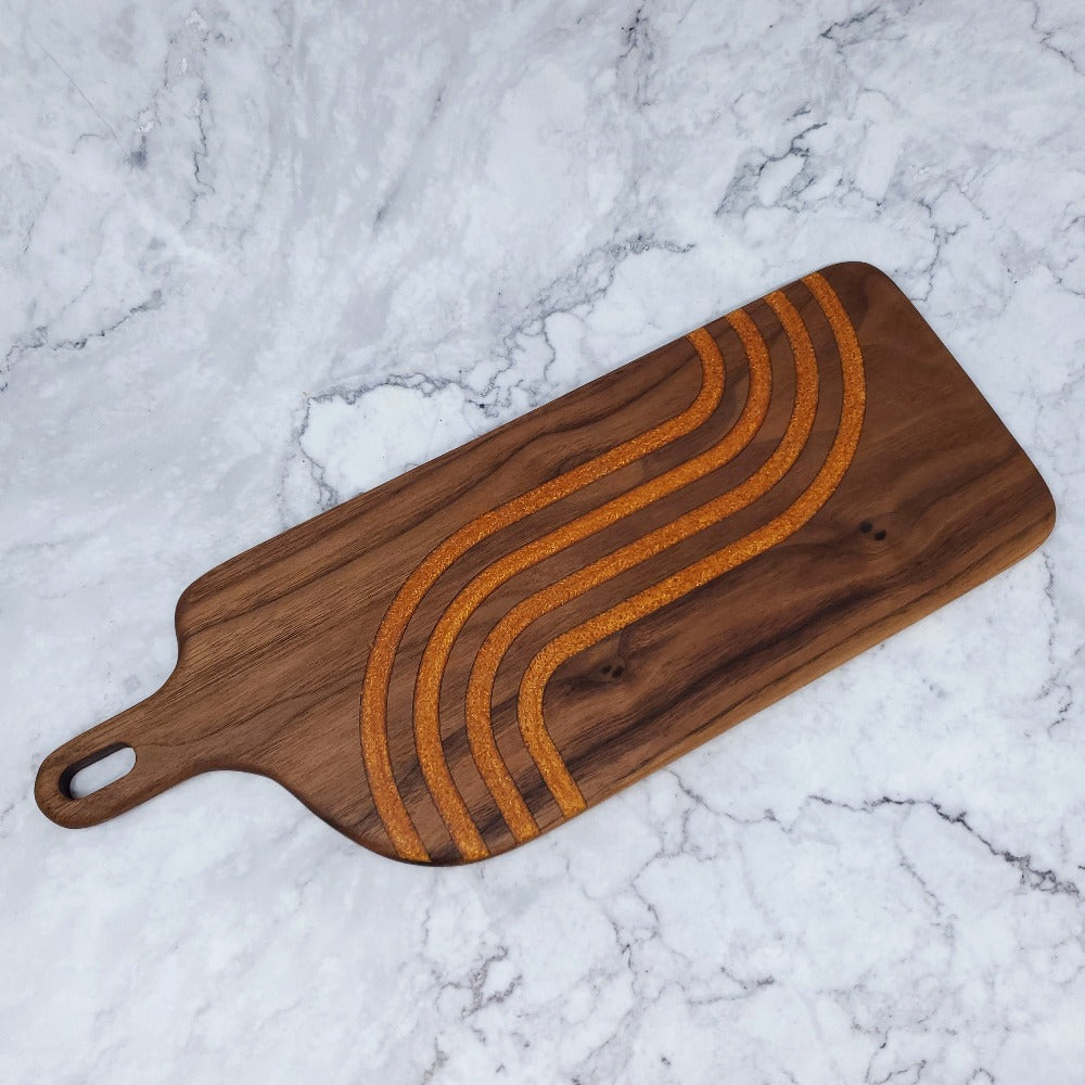 Charcuterie Board - Walnut with Gold Resin